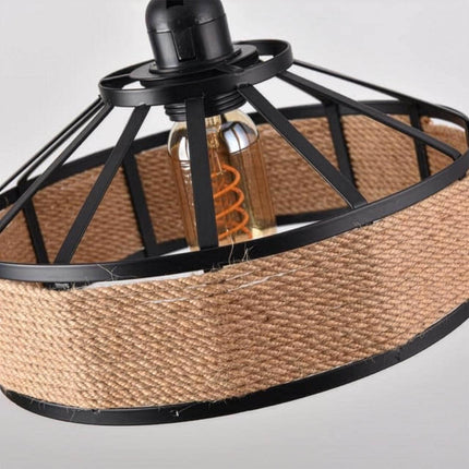 Ropeworks Hemp Pendant Light - Vintage Industrial E27 Ceiling Light
