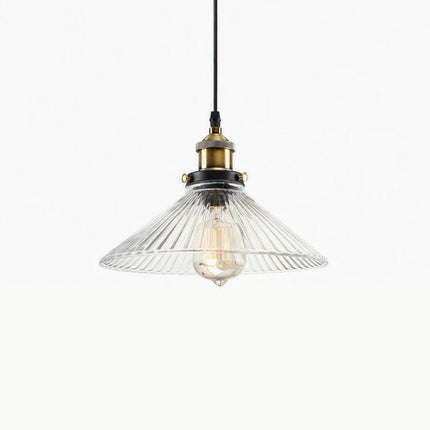 Elwood Vintage Fluted Ribbed Glass Pendant Light