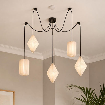Cero Spider Pendant Light with Origami Paper Lampshade