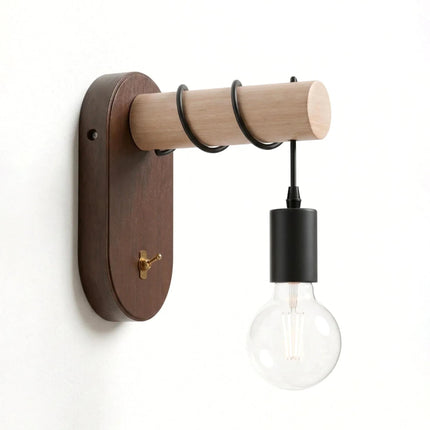 Harlow Wooden Wall Light with Toggle Switch