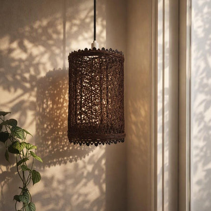 Tulum Wicker Rattan Barrel Ceiling Light