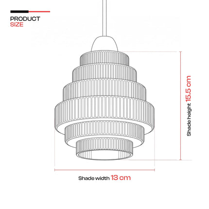 Amber Fluted Ribbed Glass Lampshade