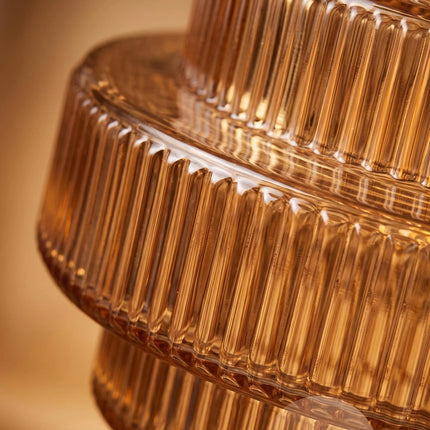 Amber Fluted Ribbed Glass Lampshade