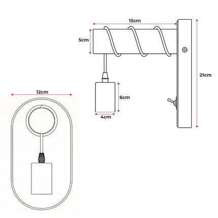 Harlow Origami Tube Wall Light with Toggle Switch