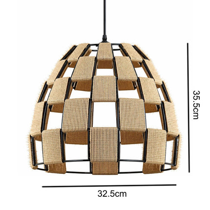 Ropeworks Handmade Woven Hemp Pendant Dome Shade - Easy Fit Bird Cage Lamp Shade