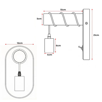 Harlow Wooden Wall Light with Toggle Switch
