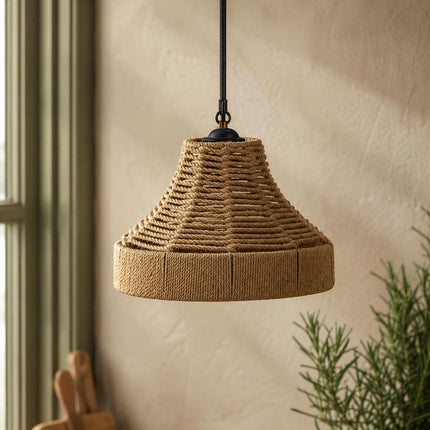 Ropeworks Hemp Rope Bell Pendant Light - Rustic Boho