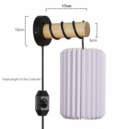 Oakley Origami Paper Tube Wall Lamp – Minimalist Bedside Light