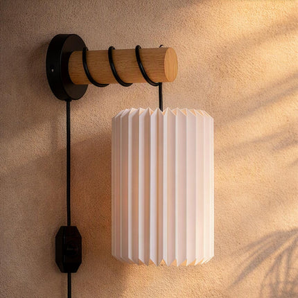 Oakley Origami Paper Tube Wall Lamp – Minimalist Bedside Light