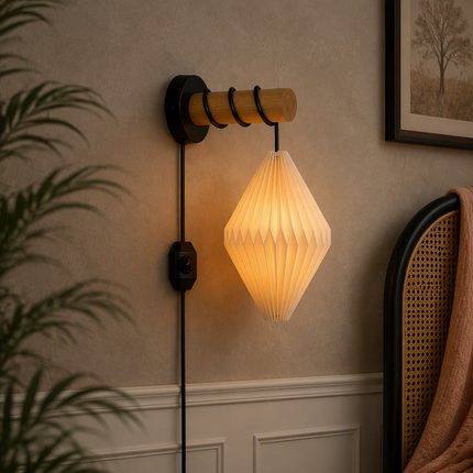 Oakley Plug-in Origami Diamond Wall Light