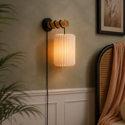 Oakley Origami Paper Tube Wall Lamp – Minimalist Bedside Light