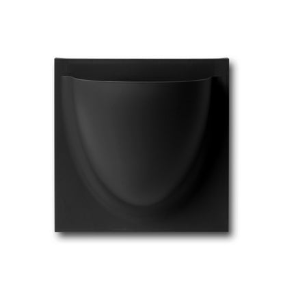 Black vertiplants plant pot and storage container with a curved design on a white background