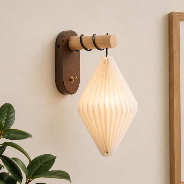 Harlow Origami Diamond Wall Light with Toggle Switch