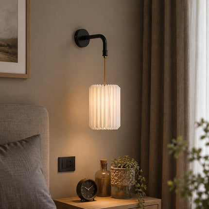 Kira Origami Hanging Wall Sconce - Paper Tube Shade Lighting