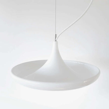 Babylon White minimalist pendant lamp on a white background