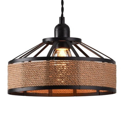 Ropeworks Hemp Pendant Light - Vintage Industrial E27 Ceiling Light