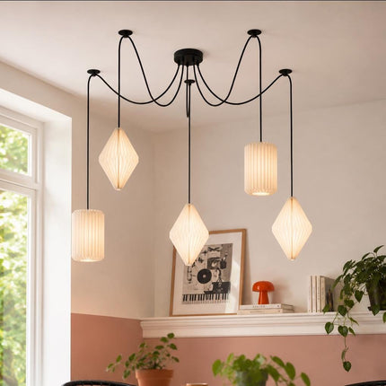Cero Spider Pendant Light with Origami Paper Lampshade