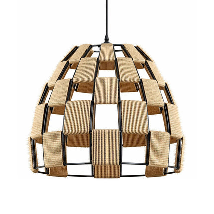 Ropeworks Handmade Woven Hemp Pendant Dome Shade - Easy Fit Bird Cage Lamp Shade