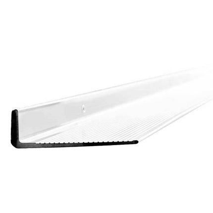 Aluminium metal frame shelf on white background