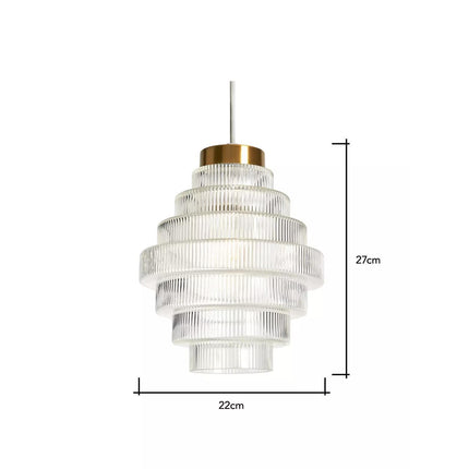 measurements of the ribbed glass lampshade