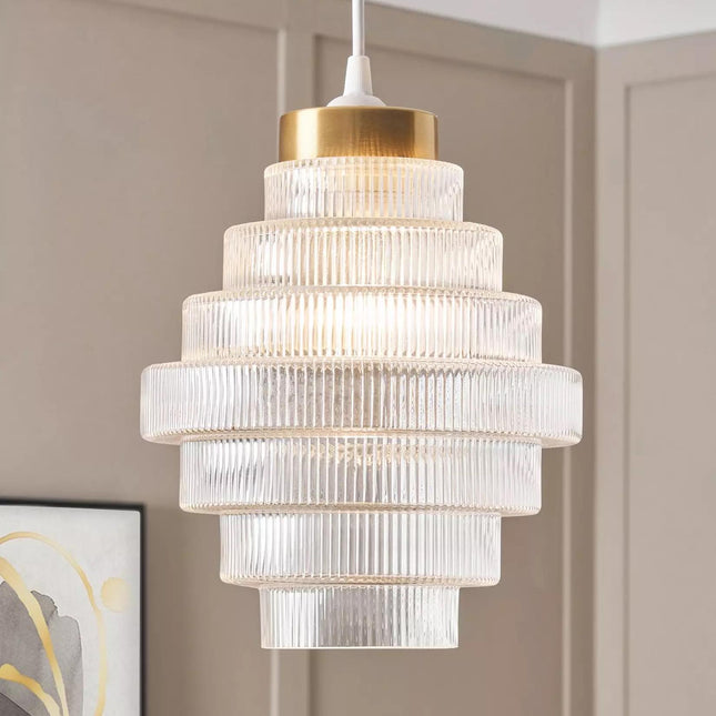 Fluted Ribbed Glass Lampshade