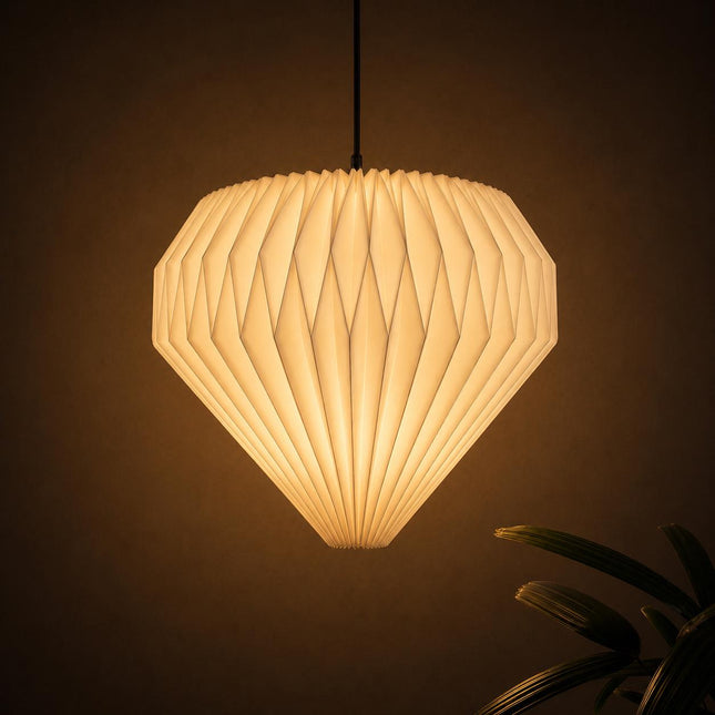XL Flower Origami Paper Easy Fit Lampshade - Pleated Pendant Light