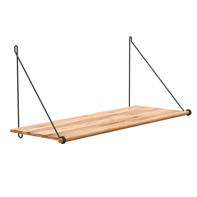 bamboo loop shelf with 2 loop hooks