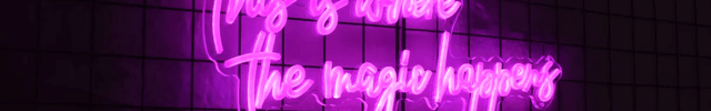 OddThings pink neon text magic happens