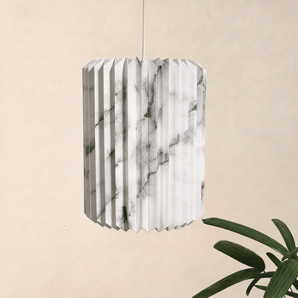 Printed Marble Pattern Origami Tube Paper Lampshade