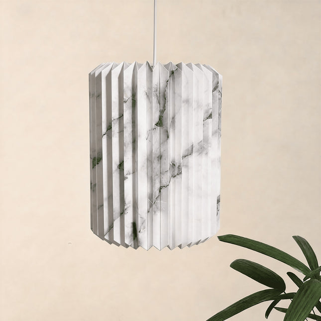 Printed Marble Pattern Origami Tube Paper Lampshade