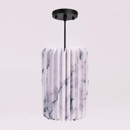 Printed Marble Pattern Origami Tube Paper Lampshade