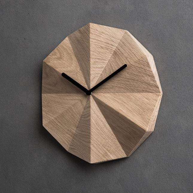 natural oak wall clock