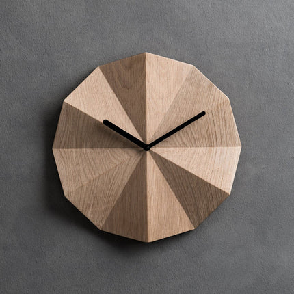 Origami Delta Oak Wall Clock