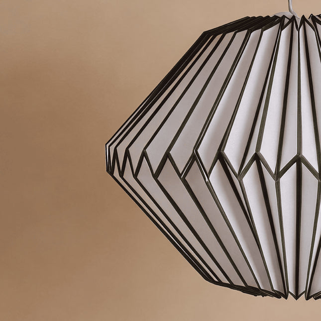 Pinstripe Pattern Origami Paper Diamond Lampshade