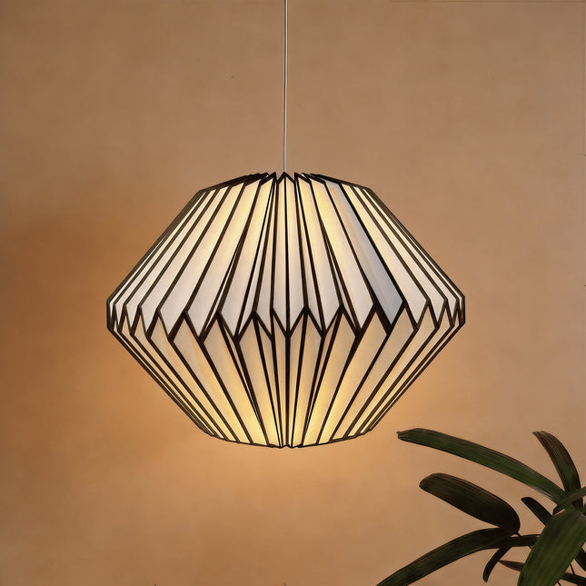 Pinstripe Pattern Origami Paper Diamond Lampshade