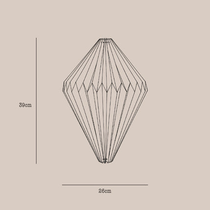 Origami Paper Lampshade in Diamond Drop Shape