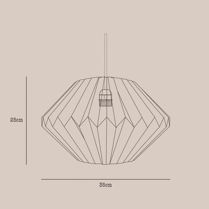 Pinstripe Pattern Origami Paper Diamond Lampshade