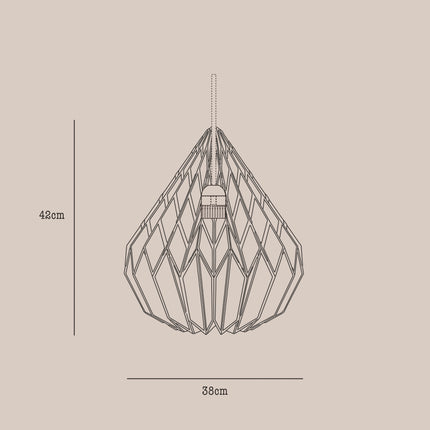 Black White Pinstripe Pattern Origami Paper Lampshade