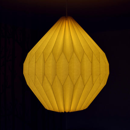 Snowdrop Origami Lampshade with light on