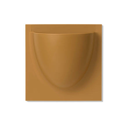 Brown square vertiplants plant pot and storage container with a rounded indentation on a white background