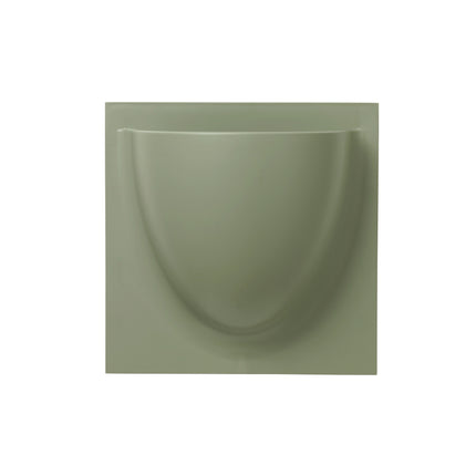 Green rectangular vertiplants plant pot and storage container with a curved design on a white background