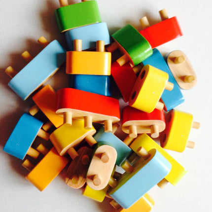 52 pieces of lego wooden building blocks 