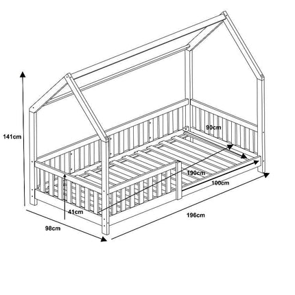 measurements of the wooden house bed