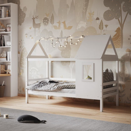Wooden Tree House Bed white